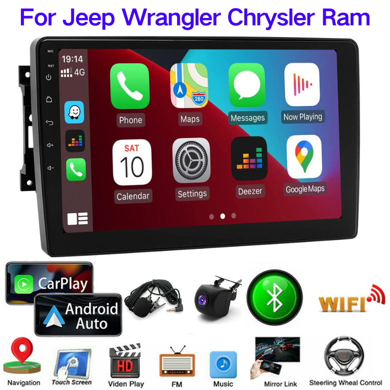 Android 13 Car Stereo for 1999–2007 Jeep Grand Cherokee, Wrangler, Dodge, Chrysler – 7" Touchscreen, Wireless CarPlay, GPS, WiFi, Bluetooth, 2+32GB