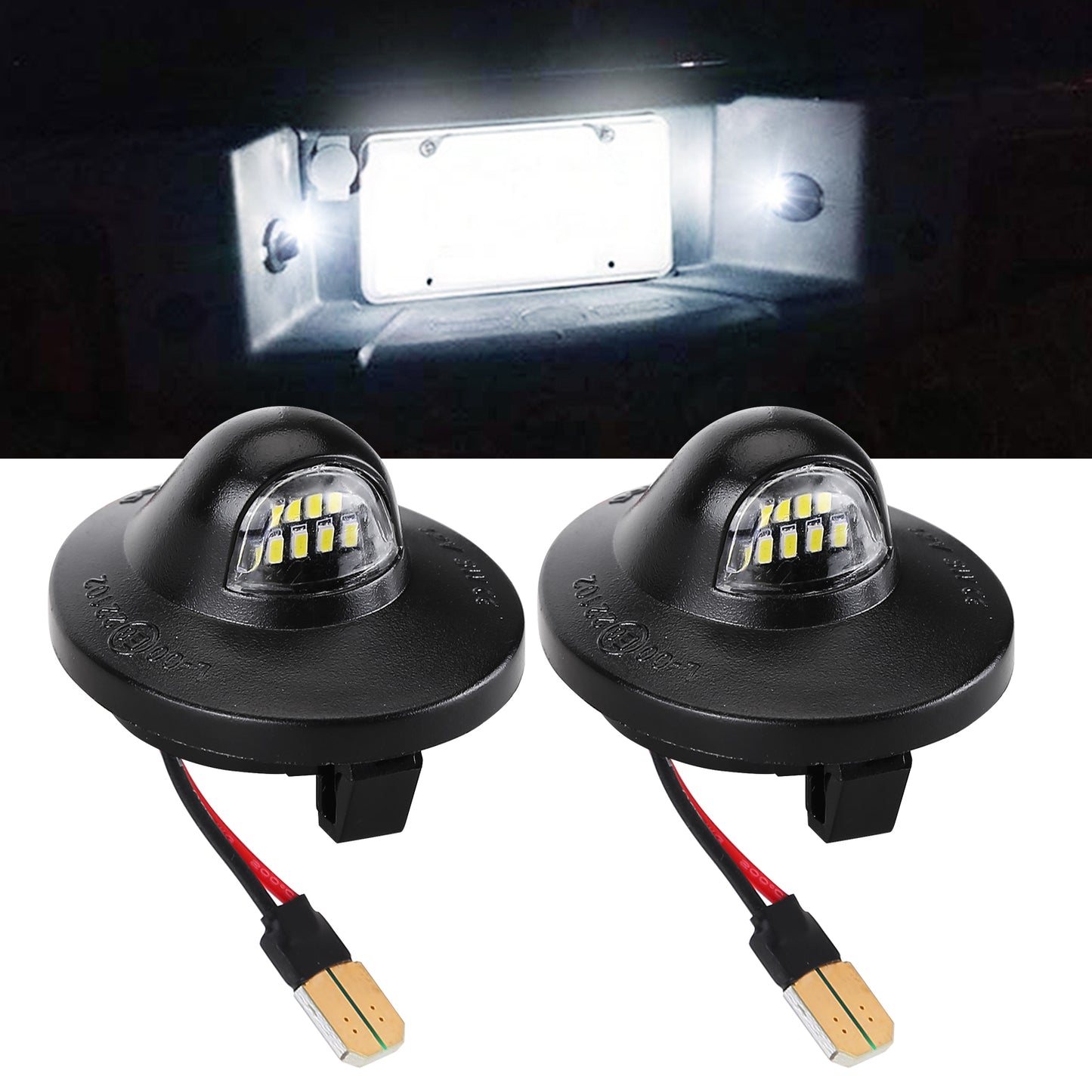 2pcs LED License Plate Light Car Modification Parts Tag Light Compatible for Ford F150/F250/F350