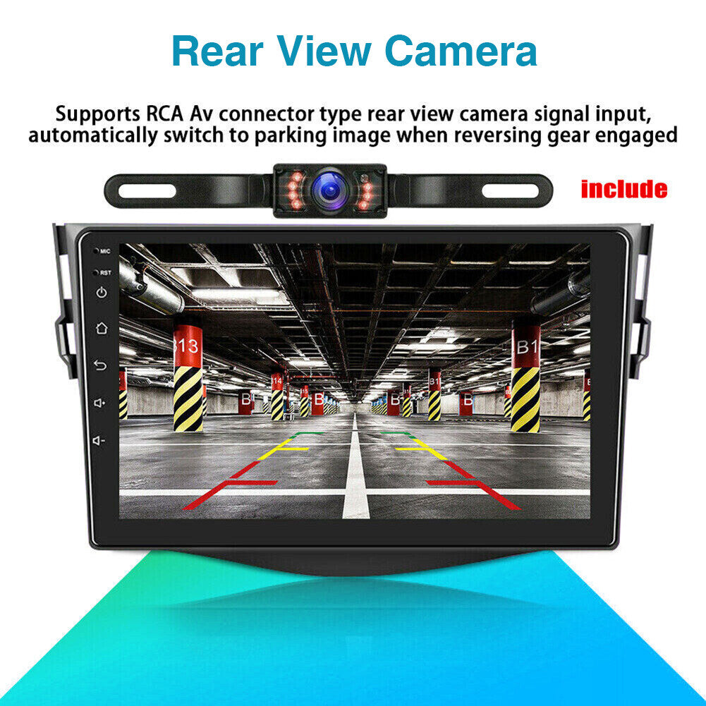 Android 13 Car Stereo for Toyota RAV4 2007–2012 – 9" Touchscreen with Wireless CarPlay & Android Auto, 2+32GB, Long License Plate Backup Camera
