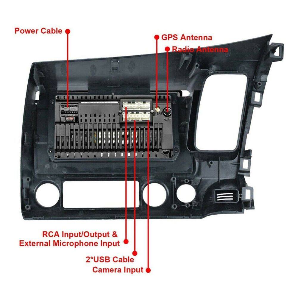 Android 13 Car Stereo for Honda Civic (2006–2011) – 10" Touchscreen, CarPlay & Android Auto, 2+32GB, 12-LED Backup Camera, Left-Hand Drive Compatible