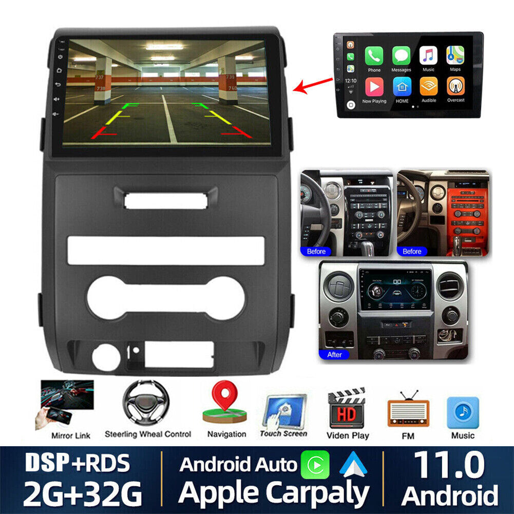 CarPlay & Android Auto Car Stereo for Ford F-150 (2009–2014) – 9" Touchscreen, Android 13, 2+32GB, AHD Backup Camera Compatible