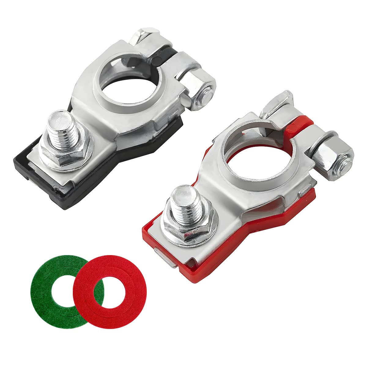 2pcs Car Battery Terminal Clamp Connectors Positive Negative Release Disconnect
