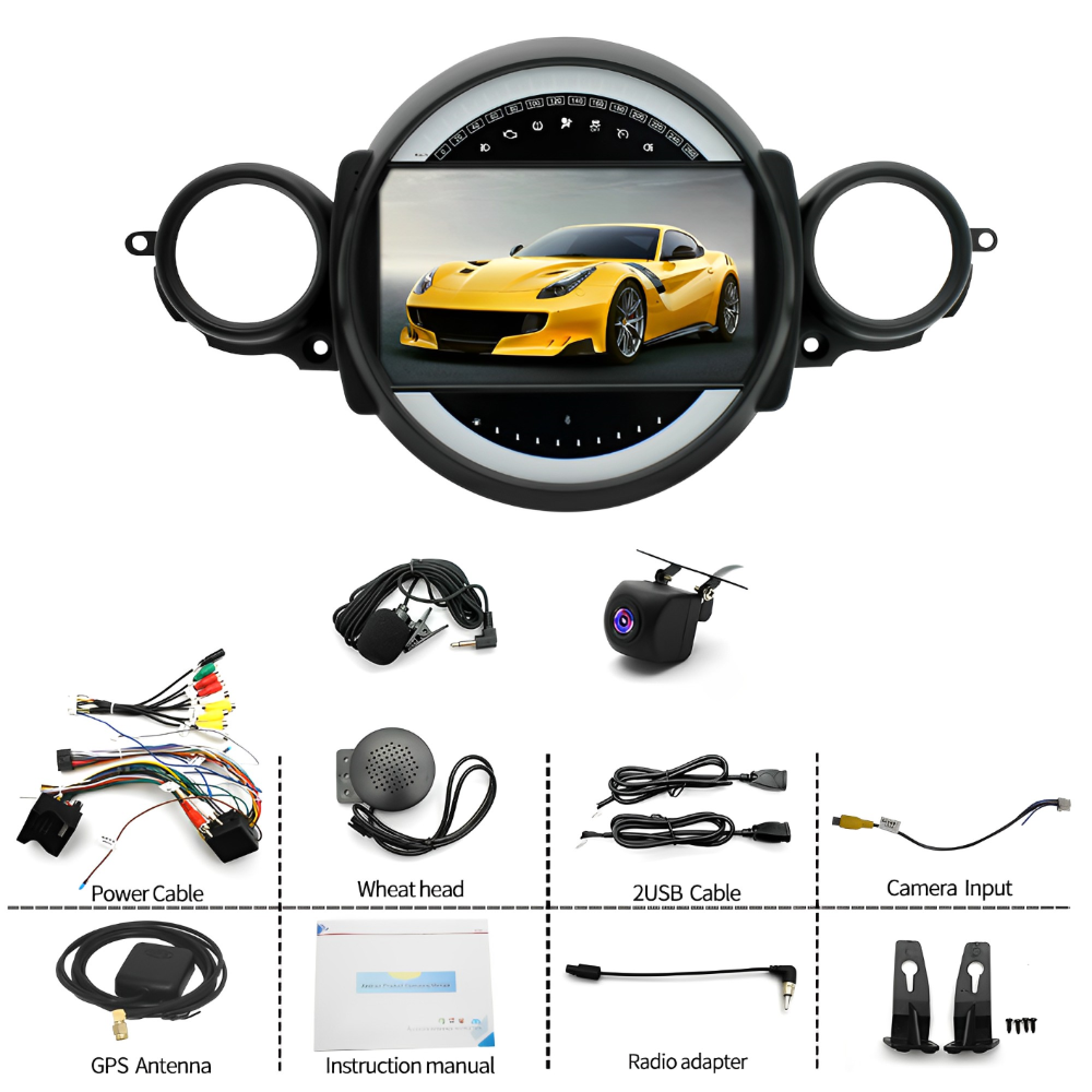 9 Inches CarPlay Android 13 Car Stereo Radio 2+32GB Compatible for BMW Mini Cooper R56 2007-2014