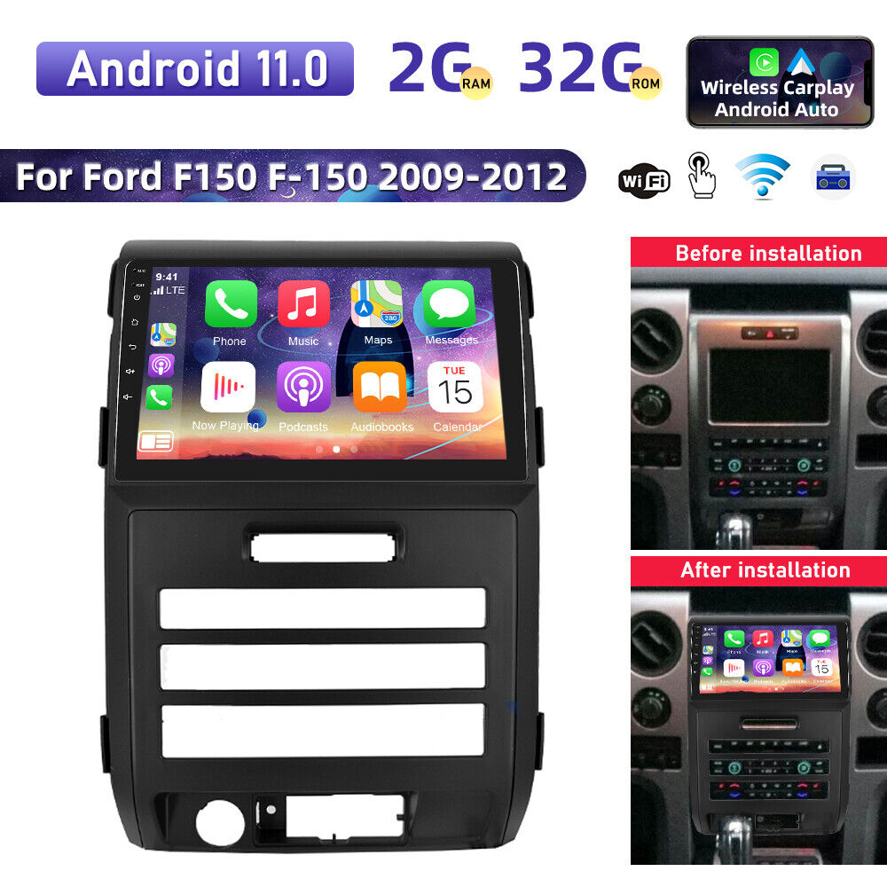 9" Android 13 Car Stereo with CarPlay & GPS for 2009-2014 Ford F-150 – 2+32GB, Touchscreen, Wireless Android Auto, Enhanced Audio & Navigation