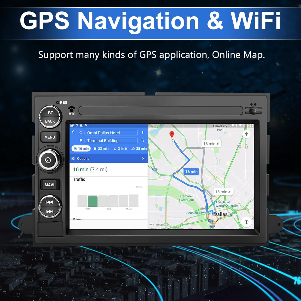 Android 13 Car Radio (2G+32G) Compatible for Ford F150 F250 F350 Fusion Edge Explorer Taurus Freestar, Car Stereo Audio with Wireless CarPlay/Android Auto SWC GPS WiFi Bluetooth FM RDS DSP