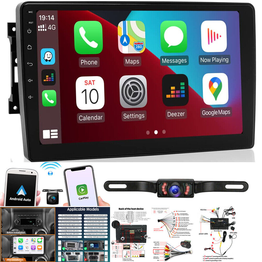 Android 13 Car Stereo for 1999–2007 Jeep Grand Cherokee, Wrangler, Dodge, Chrysler – 7" Touchscreen, Wireless CarPlay, GPS, WiFi, Bluetooth, 2+32GB