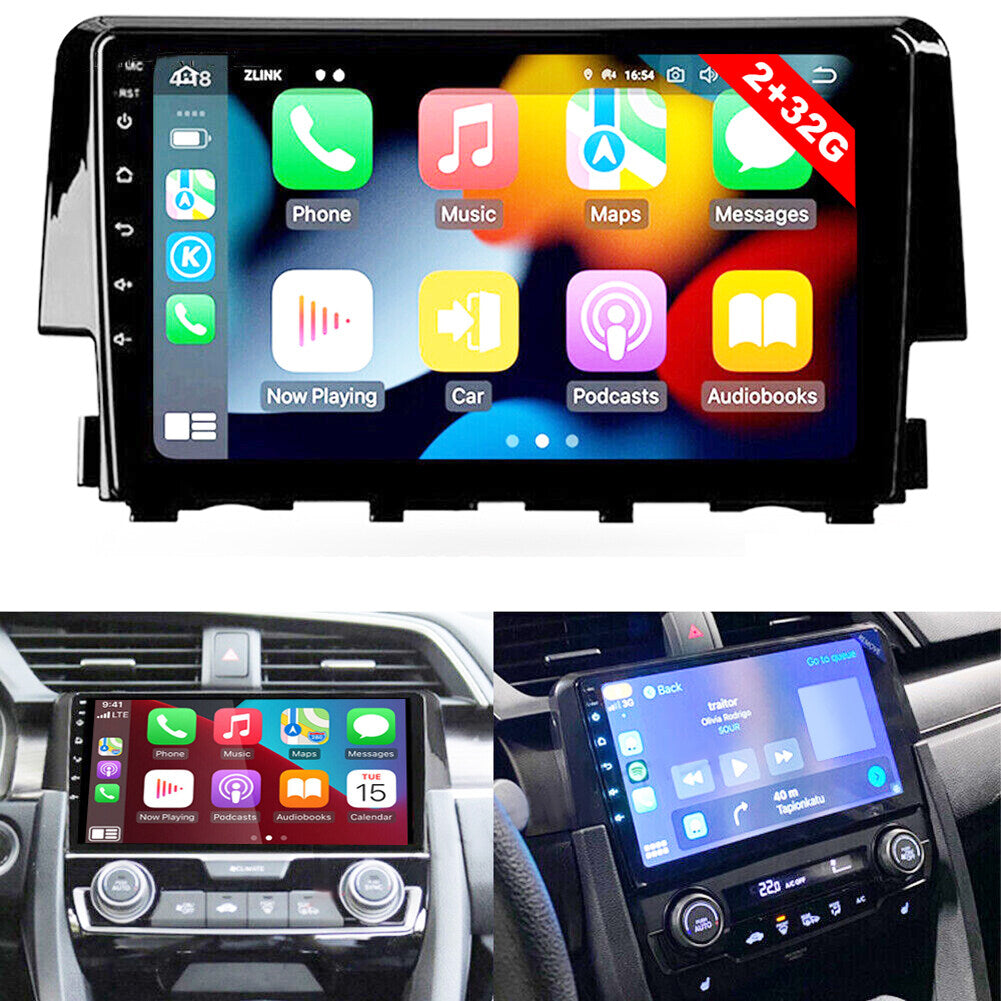 Android 13 Car Stereo for Honda Civic 2016-2020 – 9 Inch Touch Screen with CarPlay, Android Auto, 2+32G, 4-LED Backup Camera