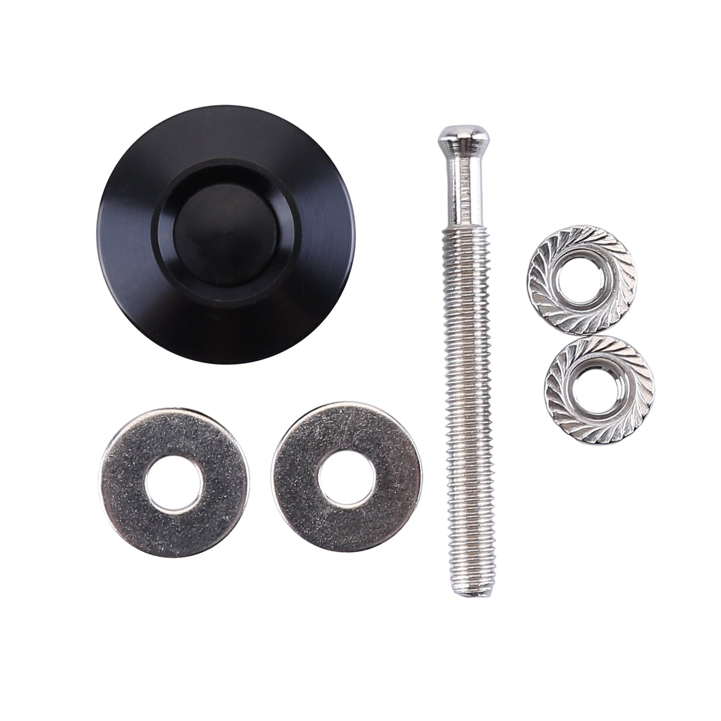 4-Pack Universal Aluminum Car Hood Pins - 1.25" Quick Release Latch, Push Button Lock for Bumper, Bonnet, License Plate