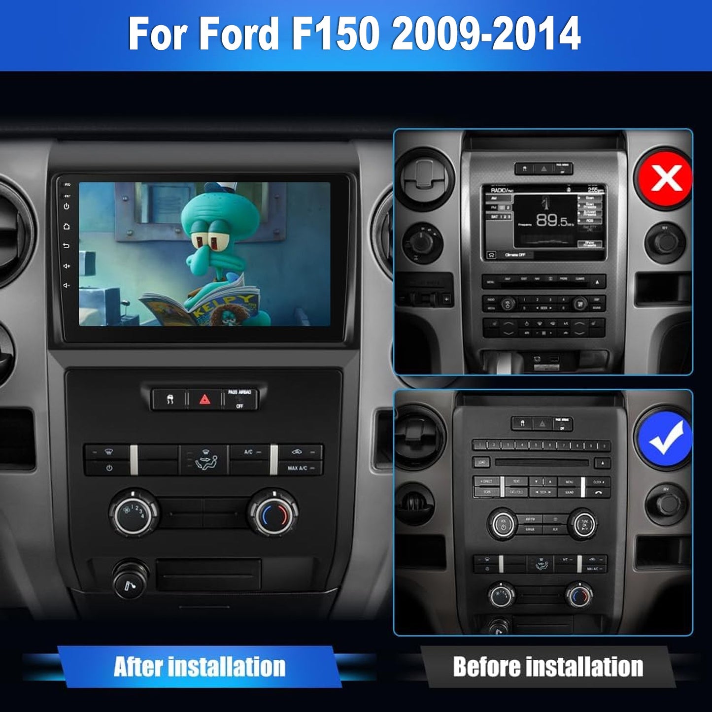 8 Core 4G+64G Android 13.0 Apple Carplay Car Radio For Ford F150 F-150 2009-2014