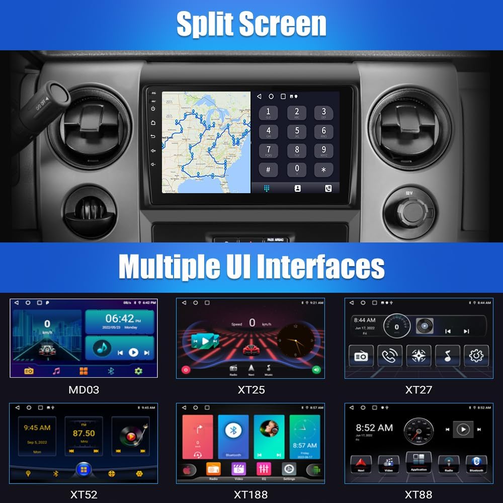 8 Core 4G+64G Android 13.0 Apple Carplay Car Radio For Ford F150 F-150 2009-2014