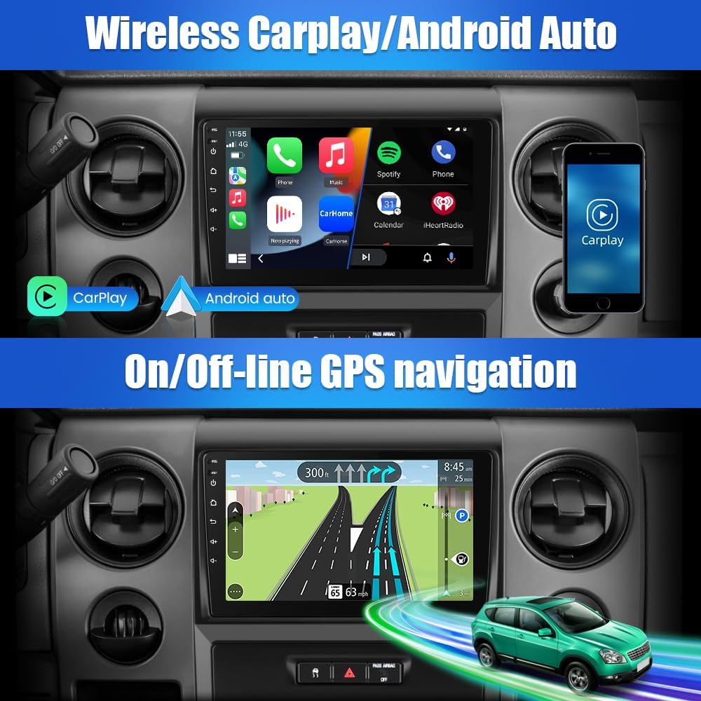 8 Core 4G+64G Android 13.0 Apple Carplay Car Radio For Ford F150 F-150 2009-2014