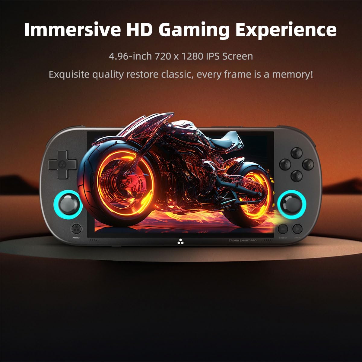 𝗧𝗿𝗶𝗺𝘂𝗶 Smart Pro Retro Game Console 4.96-Inches 720x1280 IPS Screen Built-in 256G TF Card Video Gaming Consoles 5000mAh Lithium Battery Supports Multiple Simulators Casual Game Console