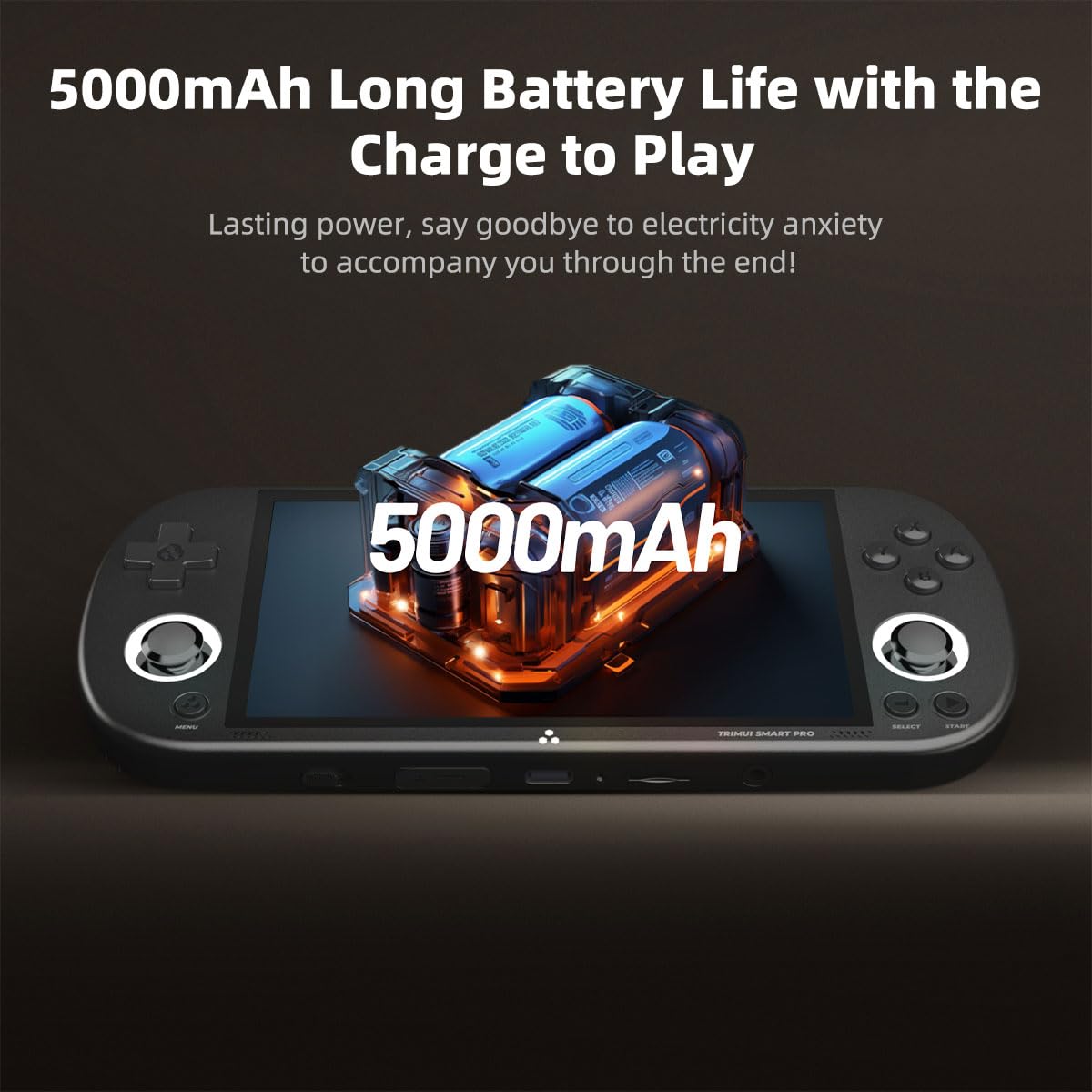 𝗧𝗿𝗶𝗺𝘂𝗶 Smart Pro Retro Game Console 4.96-Inches 720x1280 IPS Screen Built-in 256G TF Card Video Gaming Consoles 5000mAh Lithium Battery Supports Multiple Simulators Casual Game Console