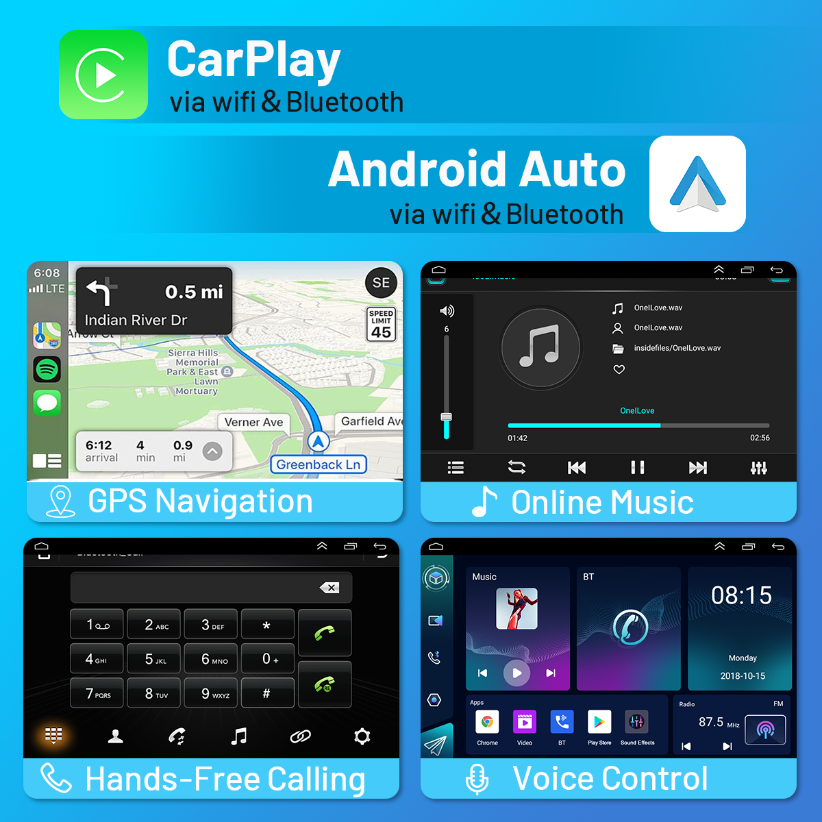 Android 13 Car Stereo for Ford F250 (2004–2014) – 7" Touchscreen, Built-in CarPlay & Android Auto, 2GB+32GB, Bluetooth, AHD Backup Camera Support