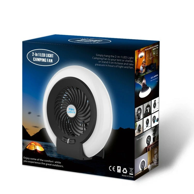Rechargeable Camping Fan with LED Light – Portable, Lightweight & Long Battery Life for Outdoor Adventures