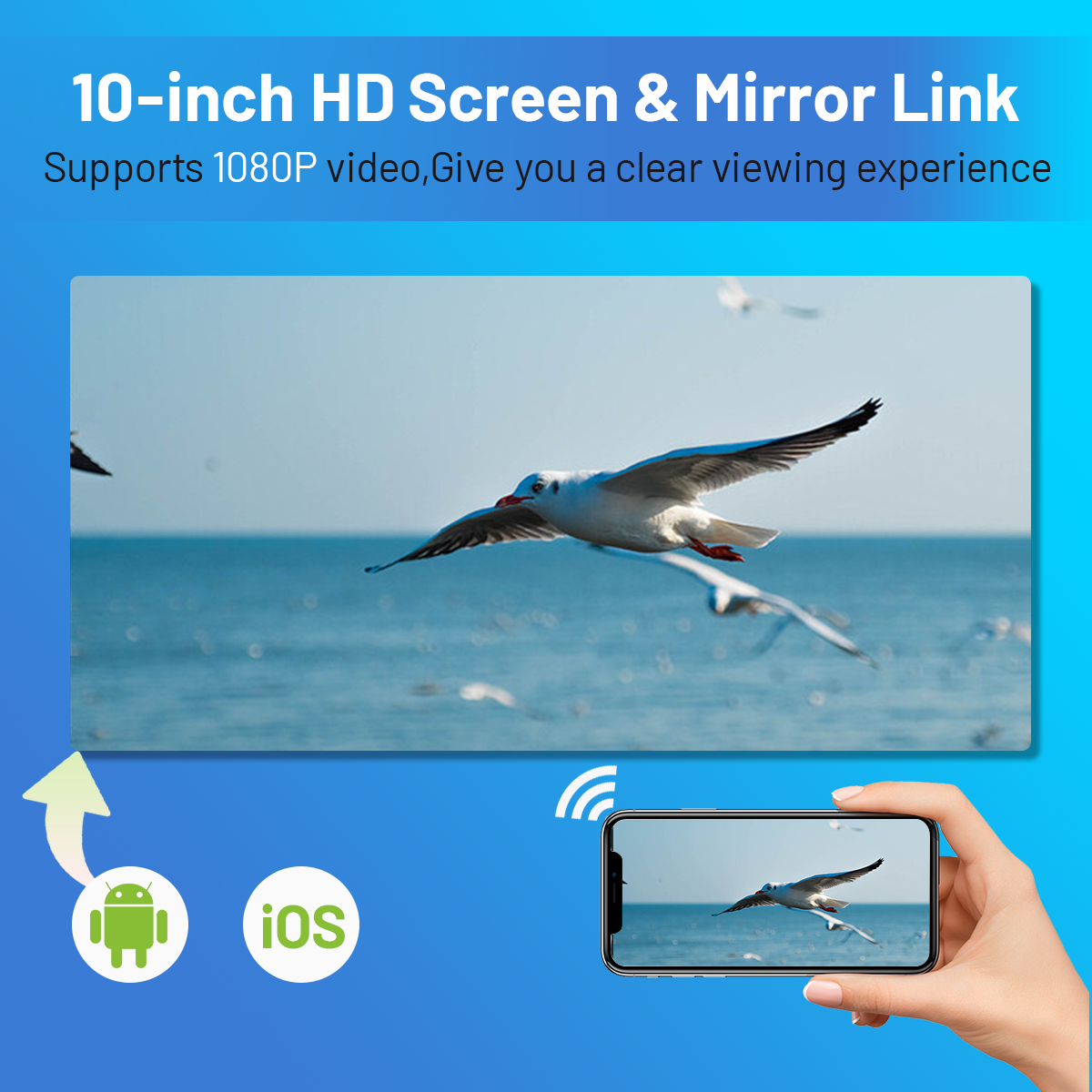 10Inch Car Stereo Radio GPS Navigation 2+32G Compatible for Mustang 2010-2014 Android 13