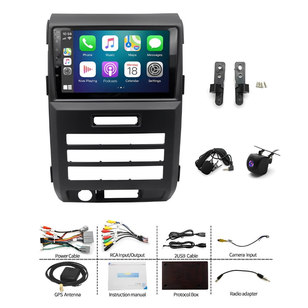 9" Android 13 Car Stereo with CarPlay & GPS for 2009-2014 Ford F-150 – 2+32GB, Touchscreen, Wireless Android Auto, Enhanced Audio & Navigation