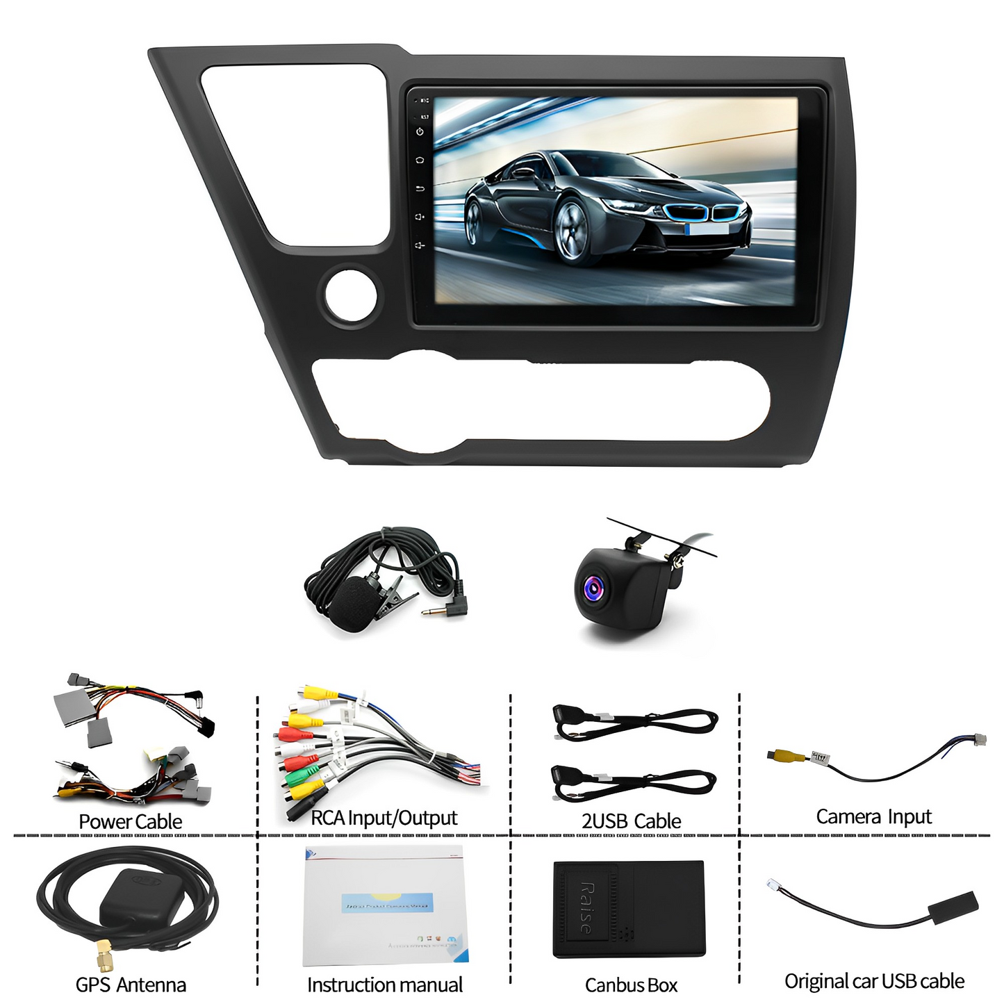 9Inch Car Stereo Radio Car-play GPS Navi Compatible for Civic 2013-2017 Android 13