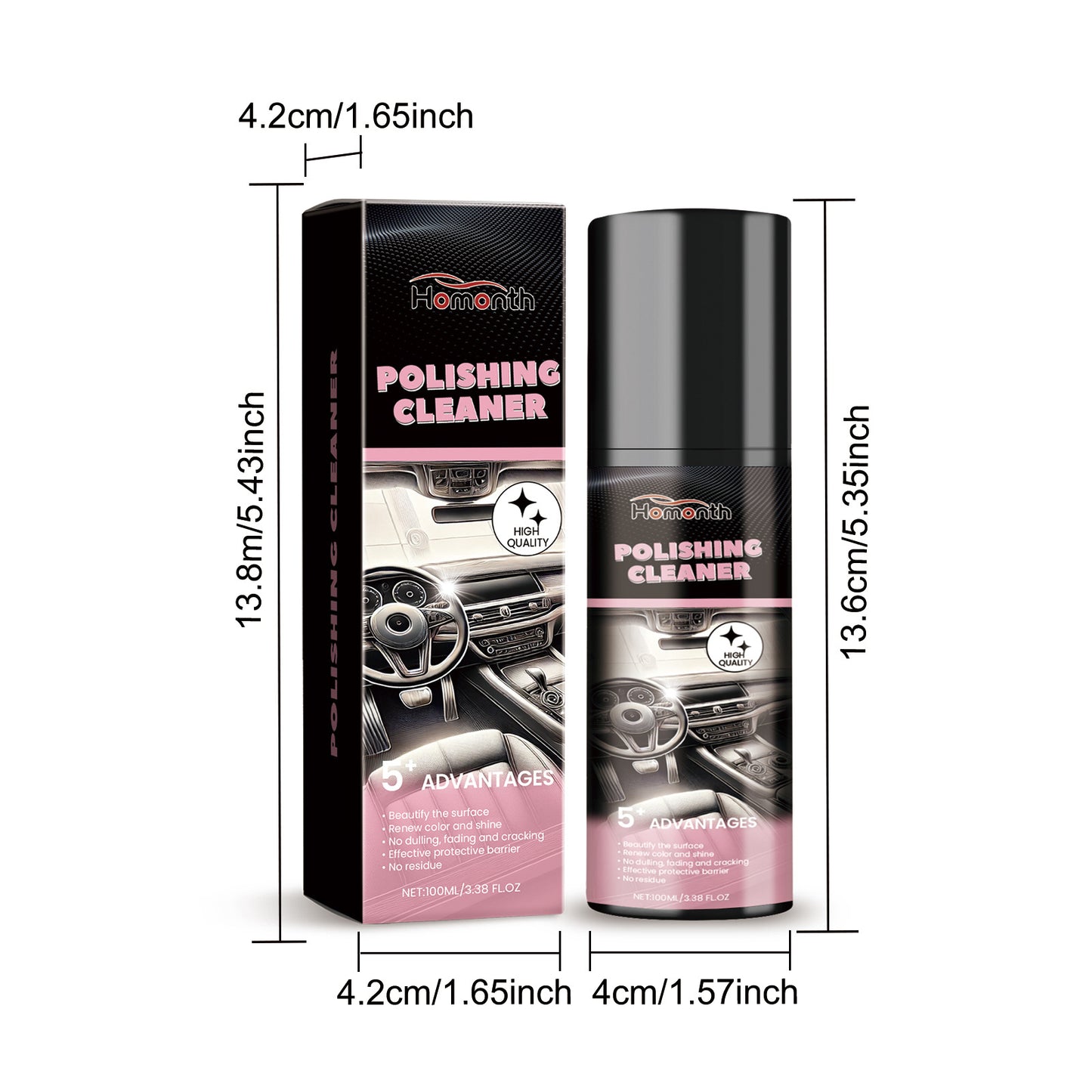 Car Interior Cleaner Interior Polish and Restorer 100ML Deep Clean Polishing Cleaner