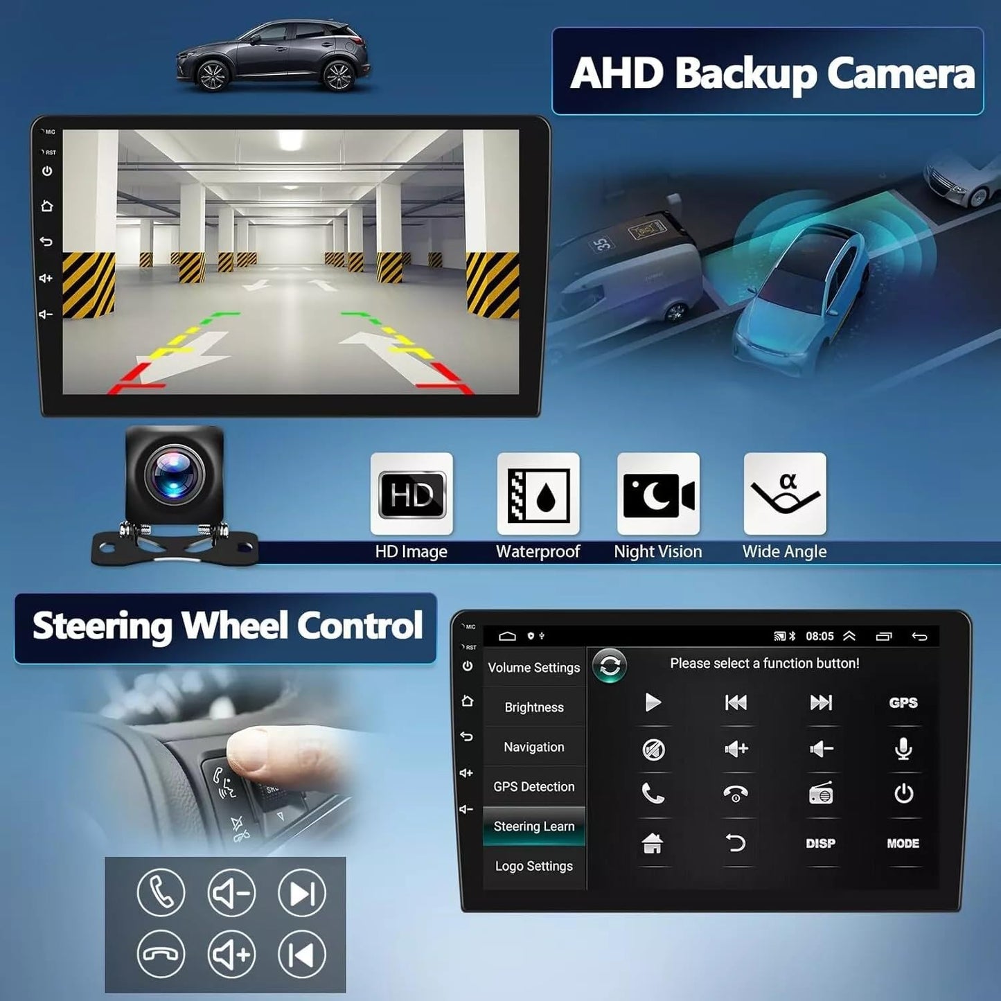 10Inch Car Stereo Radio Car-play GPS Navi Compatible for F150/F250 2004-2014 Android 13