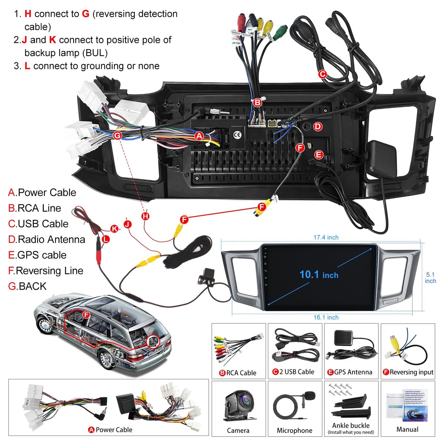 Android 13 4G+64G Car Radio Stereo for Toyota RAV4 2013-2018, Wireless Carplay&Android Auto with Support Bluetooth/Voice Control/GPS/WiFi/Back-up Camera/SWC/FM, 10.1 Inch IPS Touch Screen