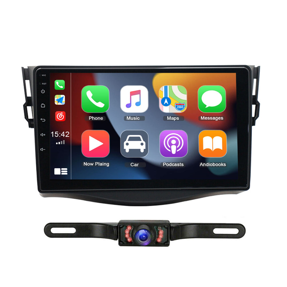 Android 13 Car Stereo for Toyota RAV4 2007–2012 – 9" Touchscreen with Wireless CarPlay & Android Auto, 2+32GB, Long License Plate Backup Camera