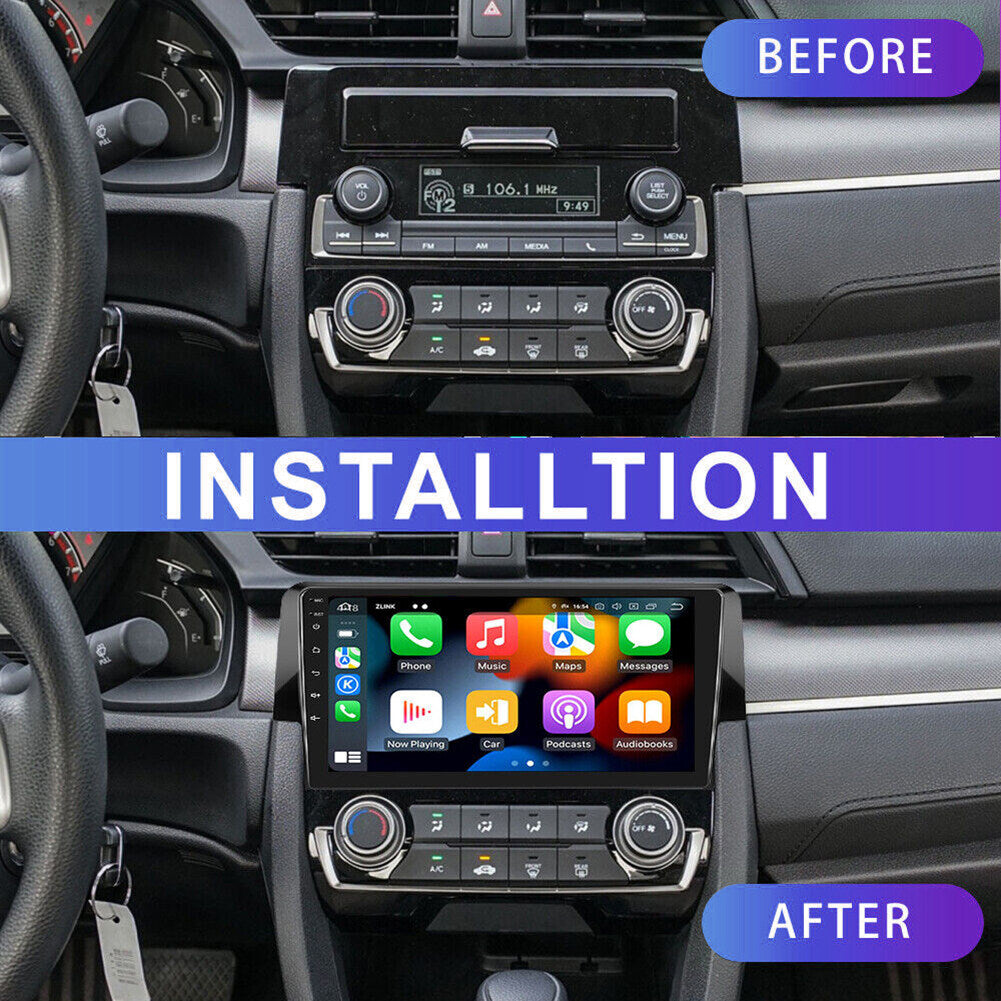 Android 13 Car Stereo for Honda Civic 2016-2020 – 9 Inch Touch Screen with CarPlay, Android Auto, 2+32G, 4-LED Backup Camera