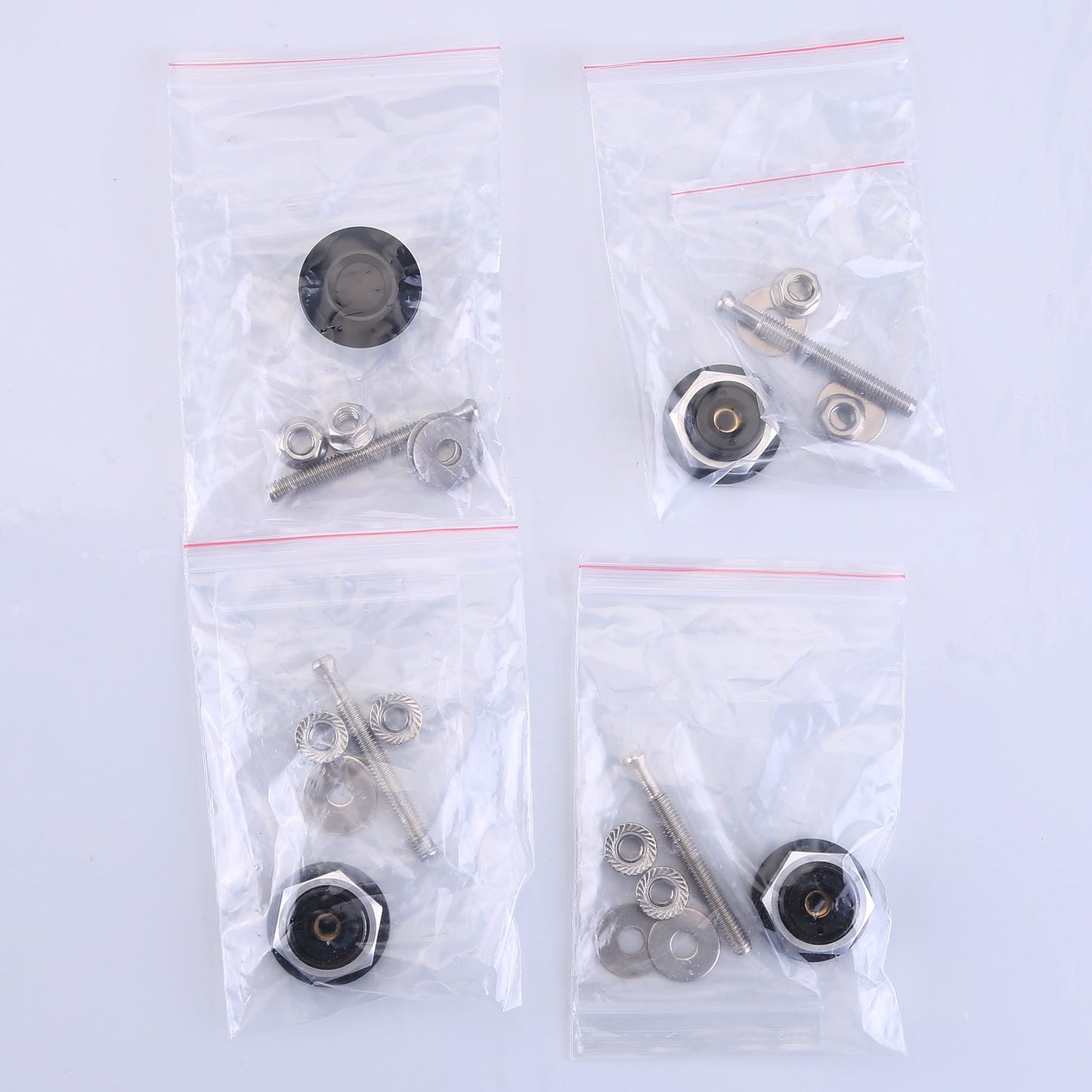 4-Pack Universal Aluminum Car Hood Pins - 1.25" Quick Release Latch, Push Button Lock for Bumper, Bonnet, License Plate