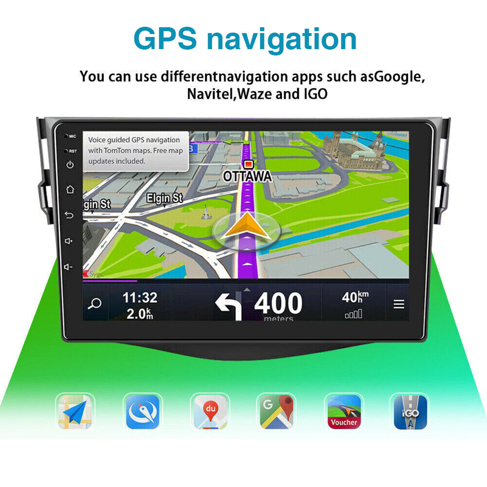 Android 13 Car Stereo for Toyota RAV4 2007–2012 – 9" Touchscreen with Wireless CarPlay & Android Auto, 2+32GB, Long License Plate Backup Camera