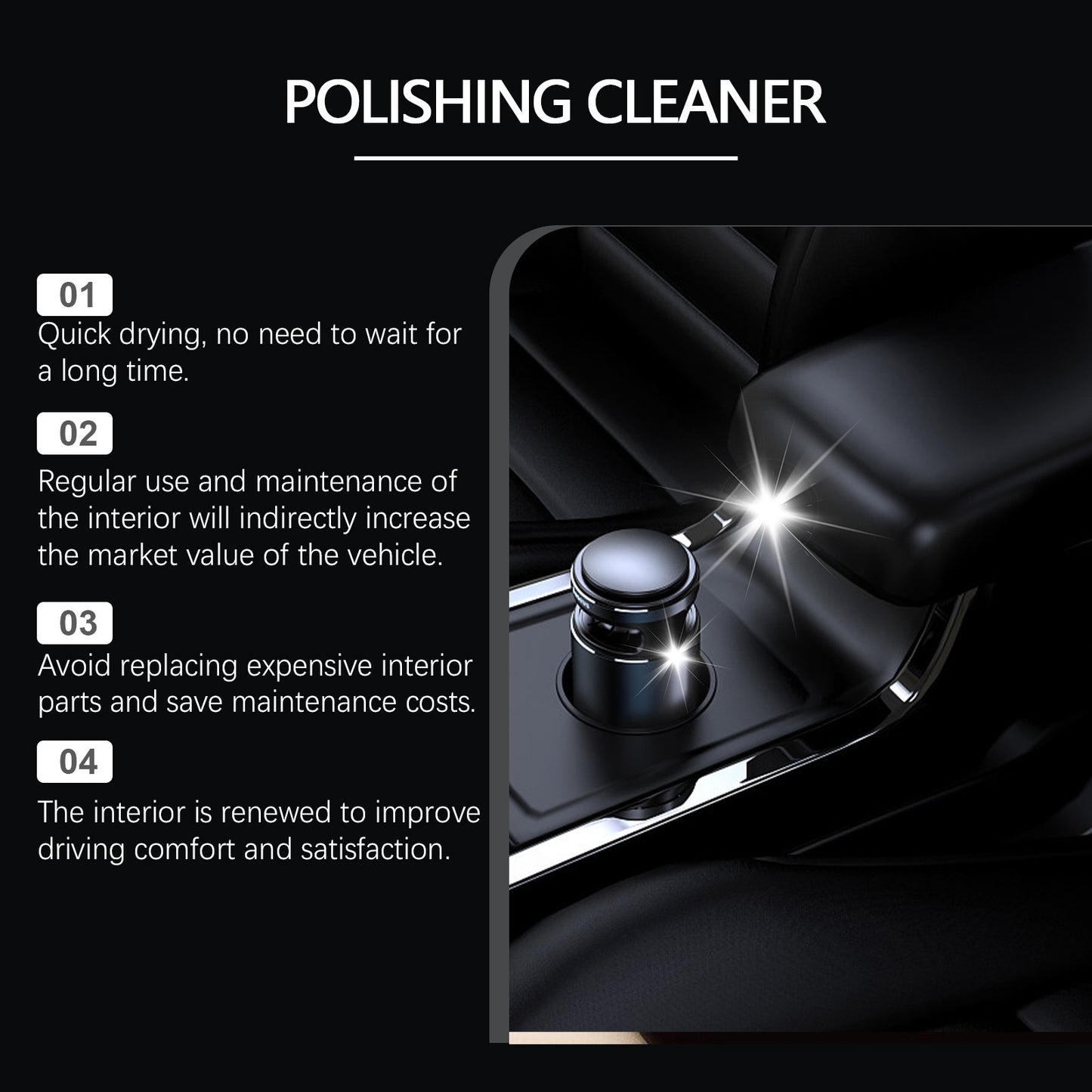Car Interior Cleaner Interior Polish and Restorer 100ML Deep Clean Polishing Cleaner