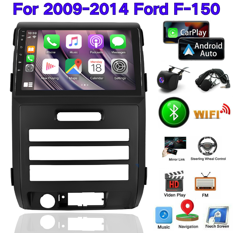 9" Android 13 Car Stereo with CarPlay & GPS for 2009-2014 Ford F-150 – 2+32GB, Touchscreen, Wireless Android Auto, Enhanced Audio & Navigation