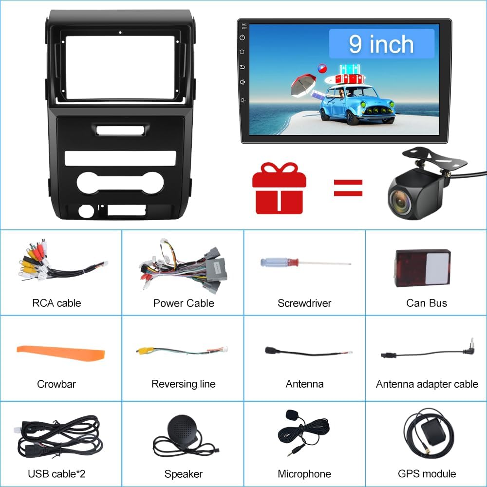 8 Core 4G+64G Android 13.0 Apple Carplay Car Radio For Ford F150 F-150 2009-2014