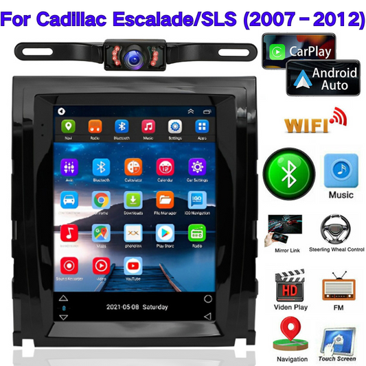 CarPlay & Android Auto Car Stereo for Cadillac Escalade/SLS (2007–2012) – 9.7" Touchscreen, Android 13, 2+32GB, Long License Plate Backup Camera