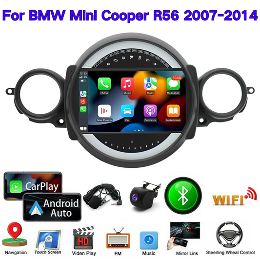 9 Inches CarPlay Android 13 Car Stereo Radio 2+32GB Compatible for BMW Mini Cooper R56 2007-2014