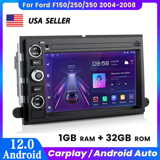 Android 13 Car Radio (2G+32G) Compatible for Ford F150 F250 F350 Fusion Edge Explorer Taurus Freestar, Car Stereo Audio with Wireless CarPlay/Android Auto SWC GPS WiFi Bluetooth FM RDS DSP