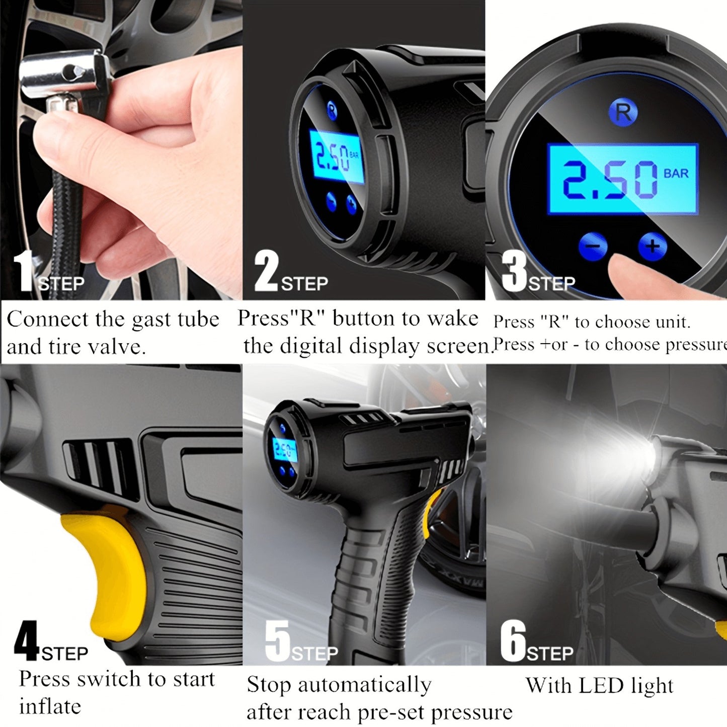 Portable USB Air Pump – Wireless, Rechargeable, Multi-Function Inflator & Deflator for Outdoor & Home Use