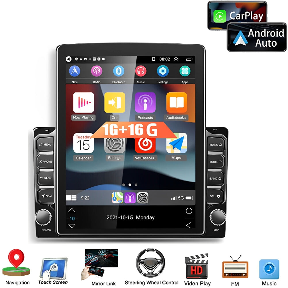 9.7in CarPlay Radio Car Stereo Radio Android 10.0 GPS Wifi 2DIN with Camera
