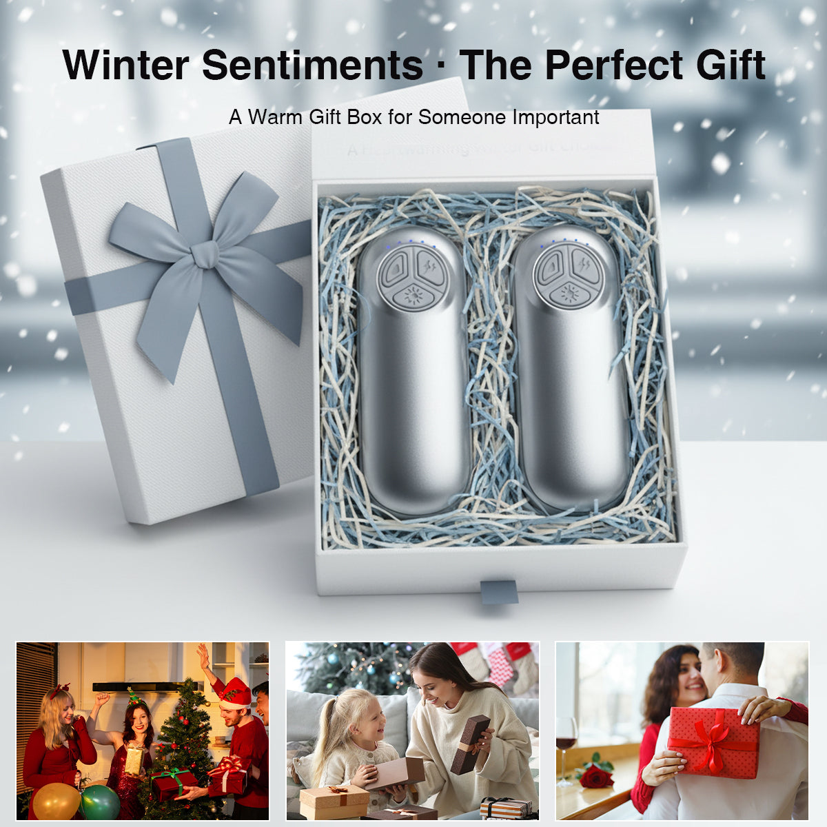 2er-Pack wiederaufladbare Handwärmer mit Taschenlampe – 5 Heizstufen, tragbarer Taschenwärmer zum Skifahren und für Outdoor-Aktivitäten, ideales Wintergeschenk für Damen und Herren