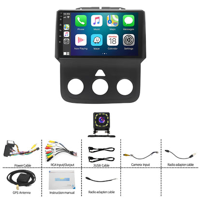 Android 13 Car Stereo for Dodge RAM (2013–2019) – 9" Touchscreen, Built-in CarPlay & Android Auto, 2GB+32GB, 12-LED Backup Camera, Black Frame (Manual A/C Version)