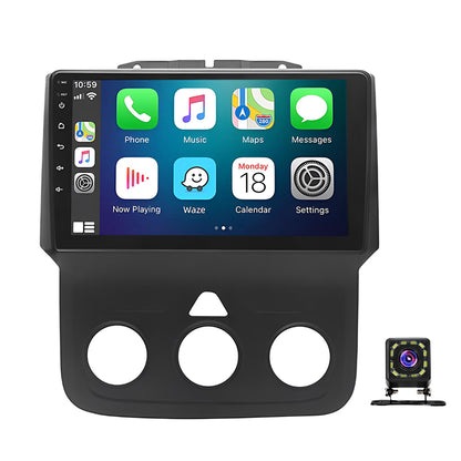 Android 13 Car Stereo for Dodge RAM (2013–2019) – 9" Touchscreen, Built-in CarPlay & Android Auto, 2GB+32GB, 12-LED Backup Camera, Black Frame (Manual A/C Version)