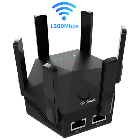 WLAN-Repeater 2025, drahtloser Netzwerkverstärker, Reichweite 121 m², 1200 Mbit/s, Dualband (2,4 GHz & 5 GHz), Ethernet-Anschluss, einfache Einrichtung, deutsche Steckdose, ideal für Gaming-Fans