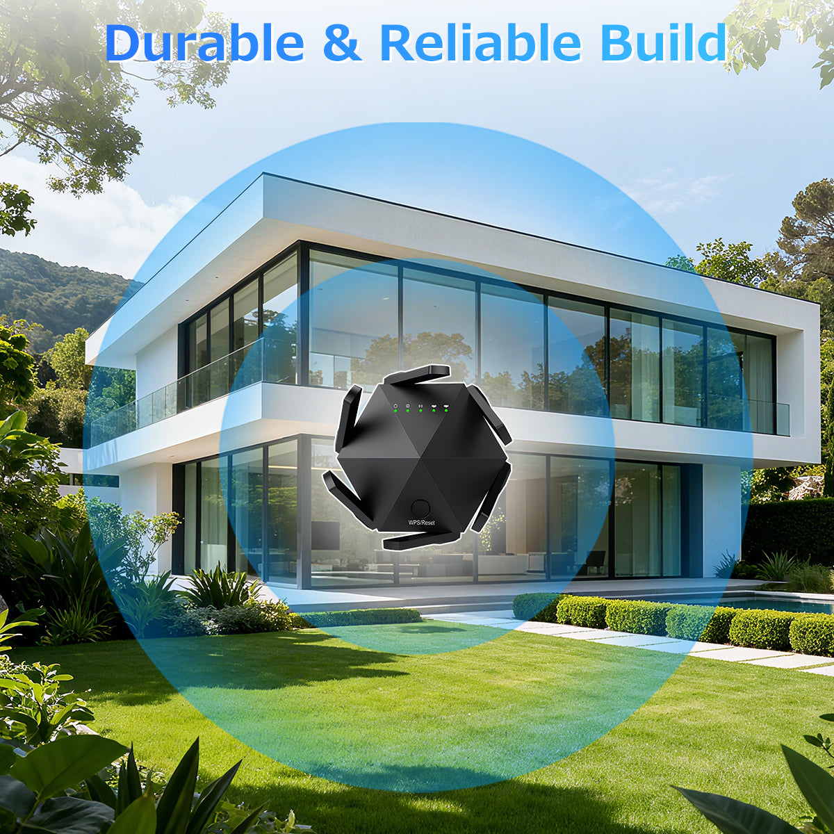 WLAN-Repeater 2025, drahtloser Netzwerkverstärker, Reichweite 121 m², 1200 Mbit/s, Dualband (2,4 GHz & 5 GHz), Ethernet-Anschluss, einfache Einrichtung, deutsche Steckdose, ideal für Gaming-Fans