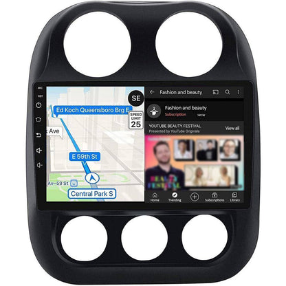 Android 13 Car Stereo for Jeep Compass (2009–2016) – 10" Touchscreen, Built-in CarPlay & Android Auto, 2GB+32GB, AHD Backup Camera, Microphone & Installation Tools Included