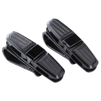 2 Pack Car Sun Visor Glasses Holders, Sunglasses Eyeglasses Mount with Ticket Card Clip – Black