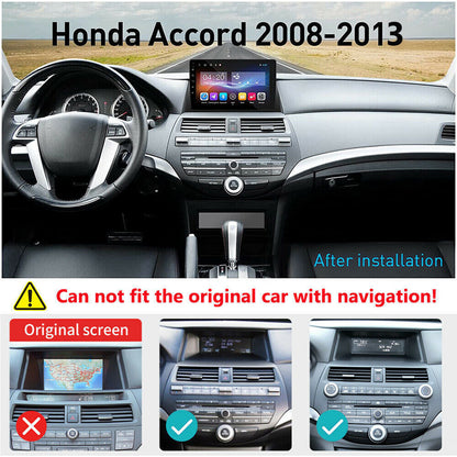 Android 13 Car Stereo for Honda Accord (2008–2013) – 10" Touchscreen, Built-in CarPlay & Android Auto, 2+32GB, Short License Plate Backup Camera