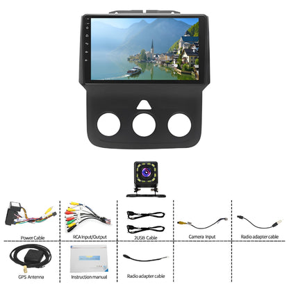 Android 13 Car Stereo for Dodge RAM (2013–2019) – 9" Touchscreen, Built-in CarPlay & Android Auto, 2GB+32GB, 12-LED Backup Camera, Black Frame (Manual A/C Version)