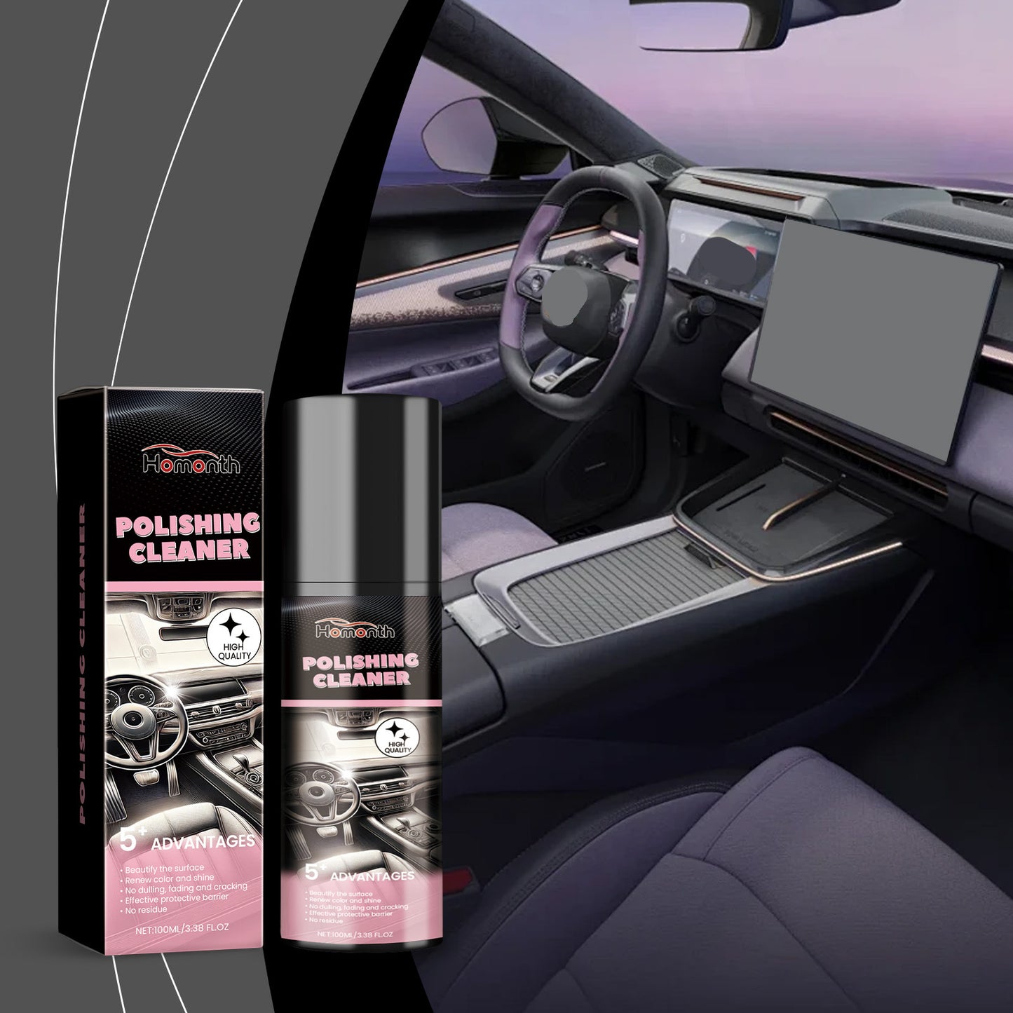 Car Interior Cleaner Interior Polish and Restorer 100ML Deep Clean Polishing Cleaner