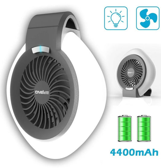 Rechargeable Camping Fan with LED Light – Portable, Lightweight & Long Battery Life for Outdoor Adventures