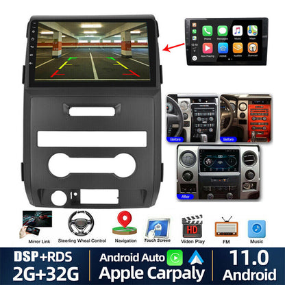 CarPlay & Android Auto Car Stereo for Ford F-150 (2009–2014) – 9" Touchscreen, Android 13, 2+32GB, AHD Backup Camera Compatible