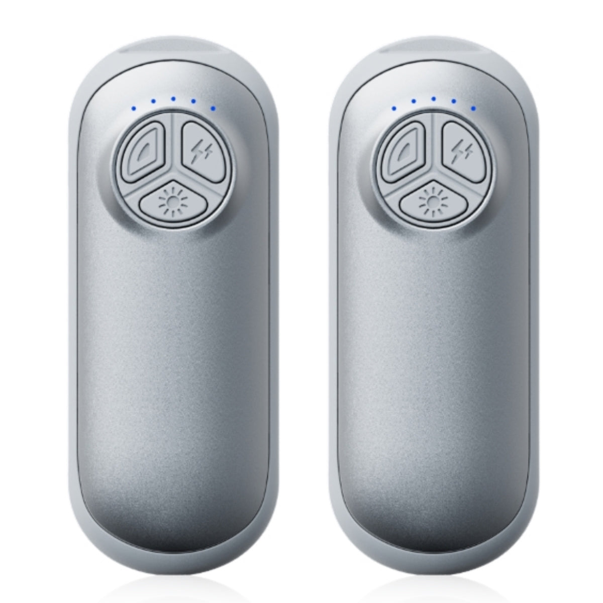 2er-Pack wiederaufladbare Handwärmer mit Taschenlampe – 5 Heizstufen, tragbarer Taschenwärmer zum Skifahren und für Outdoor-Aktivitäten, ideales Wintergeschenk für Damen und Herren